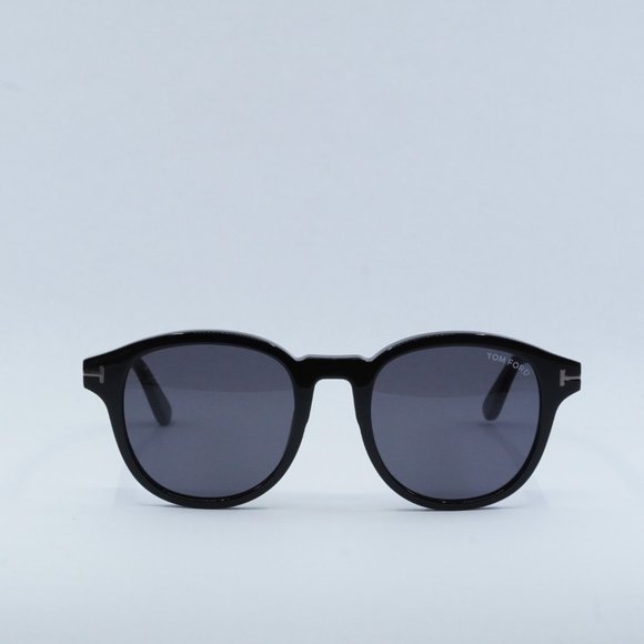 Tom Ford Jameson FT0752-N 01A Sunglasses Black Round Frame, Smoke Lenses - Picture 3 of 11